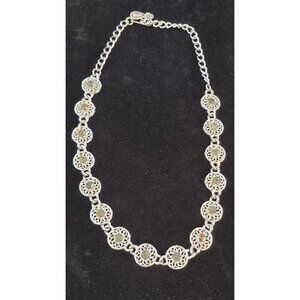 Vintage Coro Filigree Gemstone Necklace 17" Corn Cob Motif